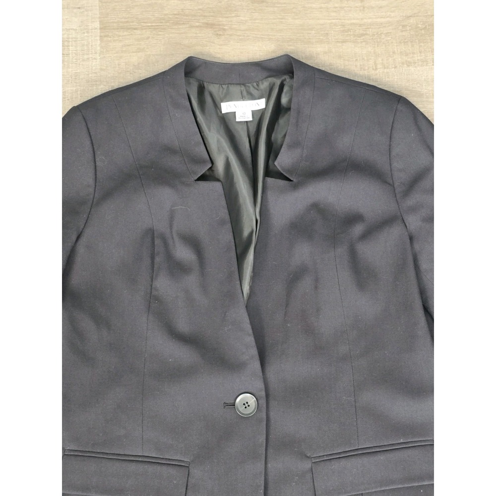 Pendleton Blazer Jacket Women 10 BLACK Single Button Mid Length‎ Polyester Blend - Picture 2 of 8